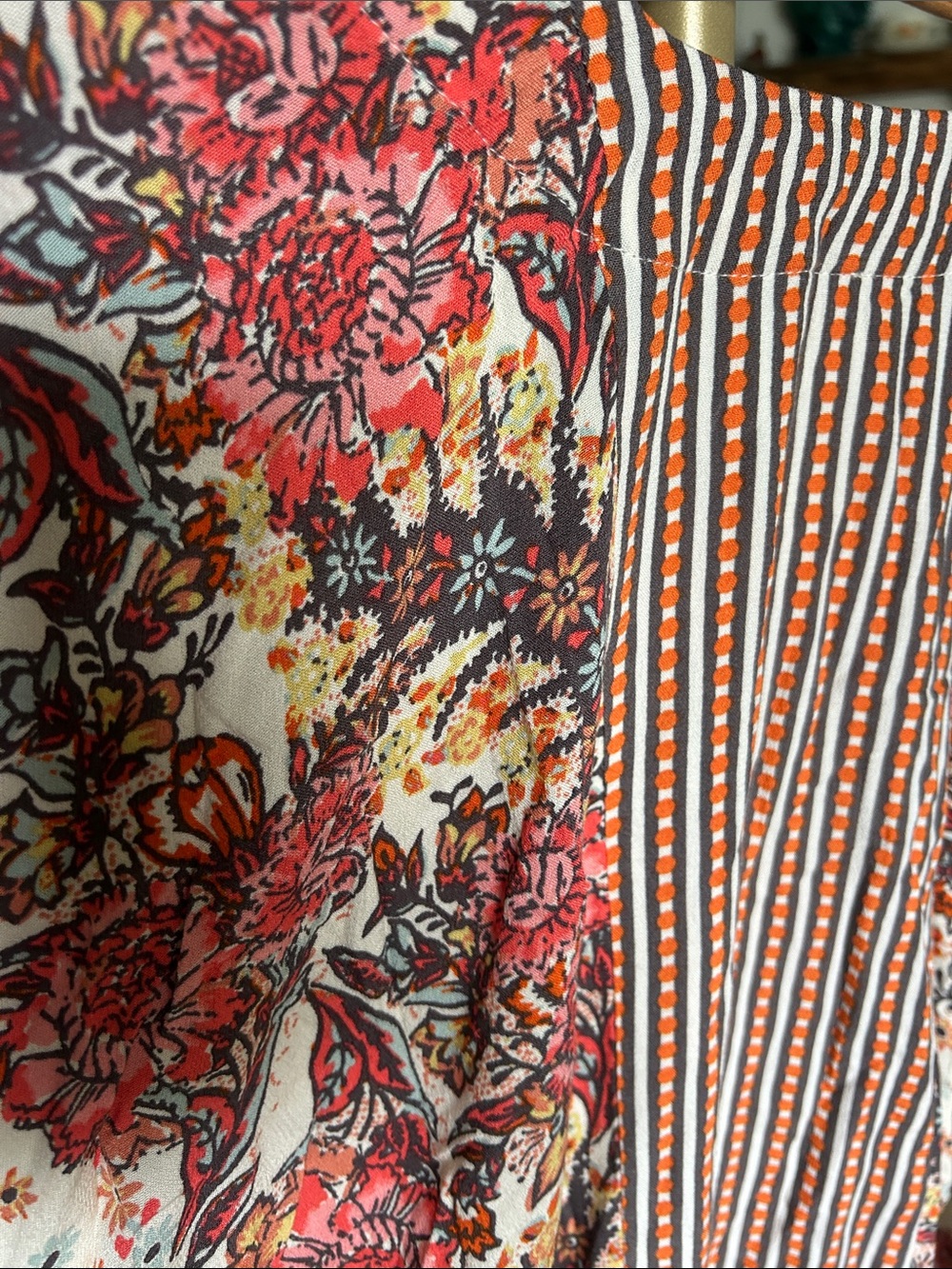 NWT! Free People “Mix N Match V- Neck Blouse” - Tea Combo - Picture 7 of 8